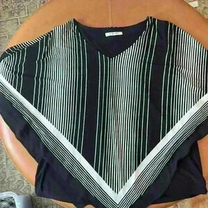 Striped Black and White Women's Blouse